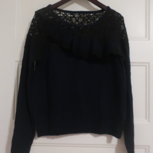 Anthropologie Mixed Media NAVY Pullover - Size Small - Picture 5 of 11